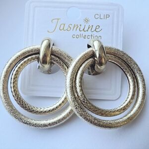 Jasmine Collection Gold Tone Clip On Earrings NWT